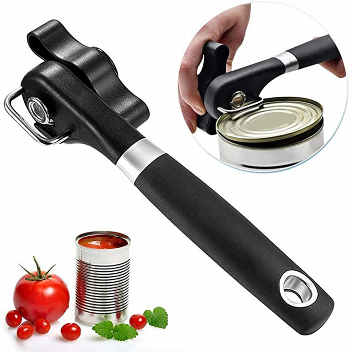 Plastic Hand-Operated Can Opener – Easy Grip Manual Kitchen Tool