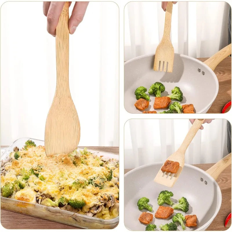 Bamboo Kitchen Utensil Set with Holder