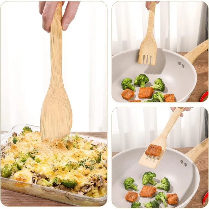 Bamboo Kitchen Utensil Set with Holder