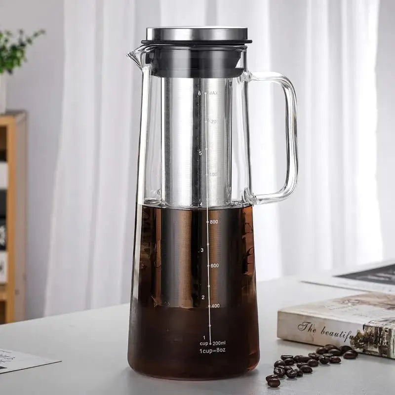 Airtight Cold Brew Coffee & Tea Maker – 1.0L Glass Carafe