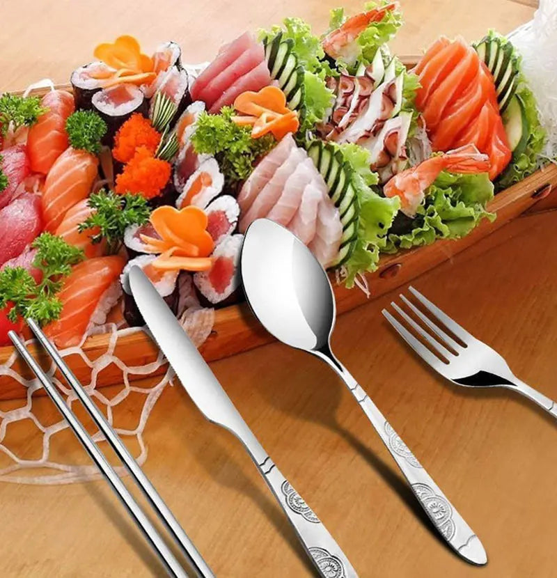 Stainless Steel Tableware Bag – Portable Zipper Cutlery Case