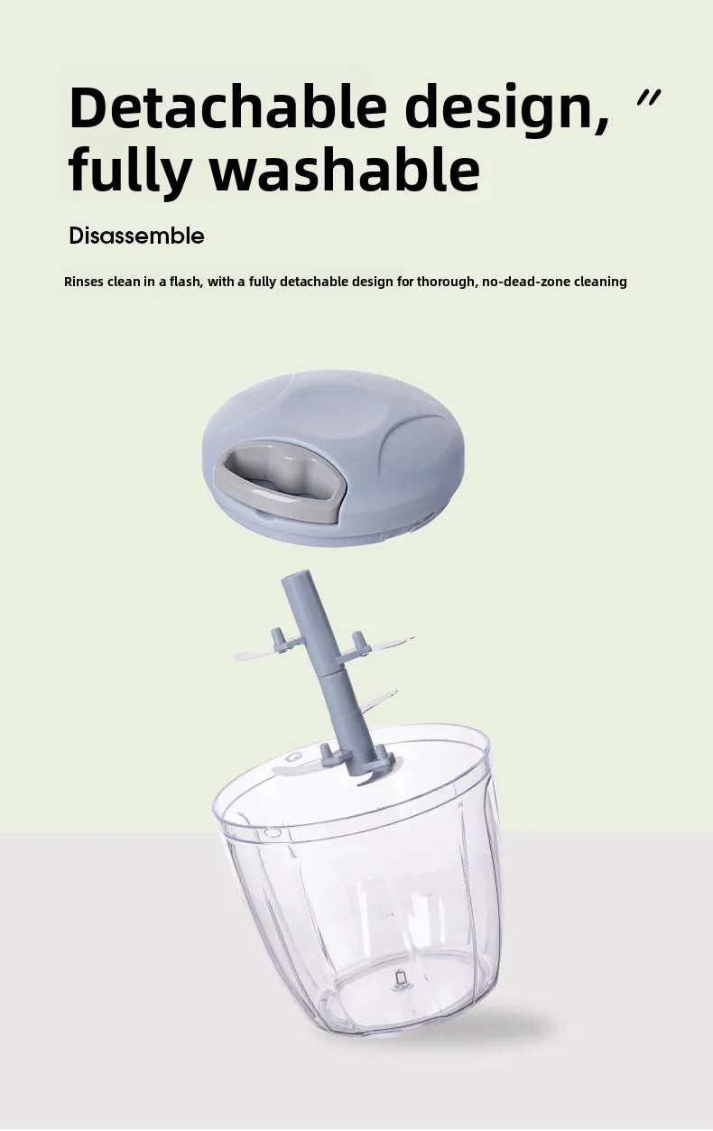 Manual Garlic Chopper & Vegetable Cutter – 900ML Food Processor
