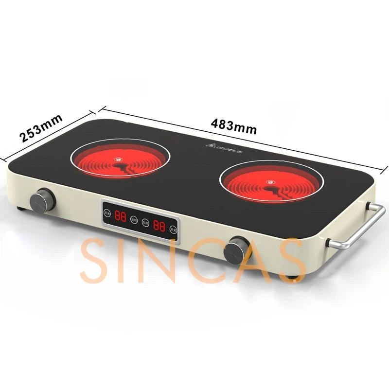 Double Electric Ceramic Cooktop – 2200W Induction & Infrared Stove