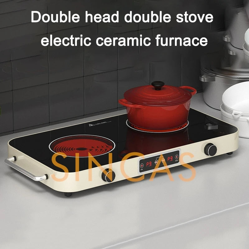 Double Electric Ceramic Cooktop – 2200W Induction & Infrared Stove