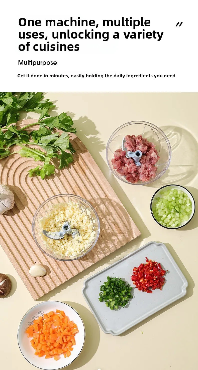 Manual Garlic Chopper & Vegetable Cutter – 900ML Food Processor
