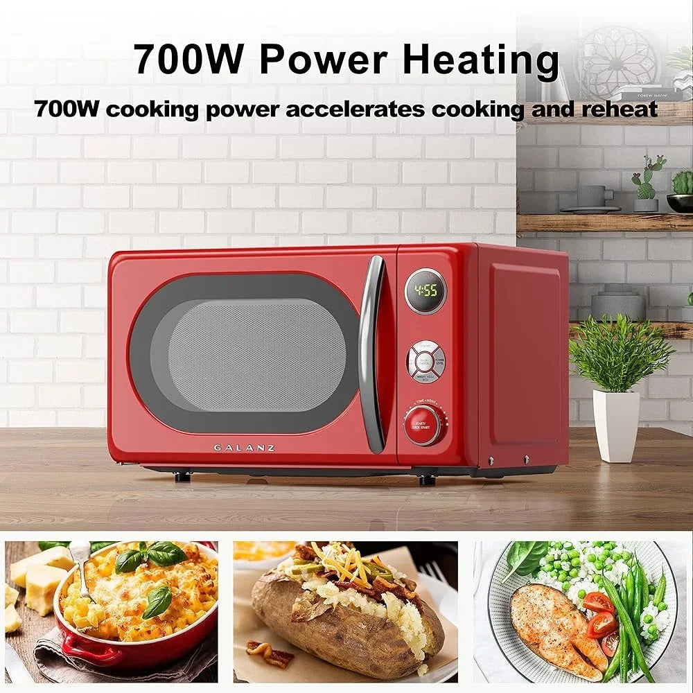 700W 0.7 Cu. Ft Microwave Oven – Stainless Steel with LED Display