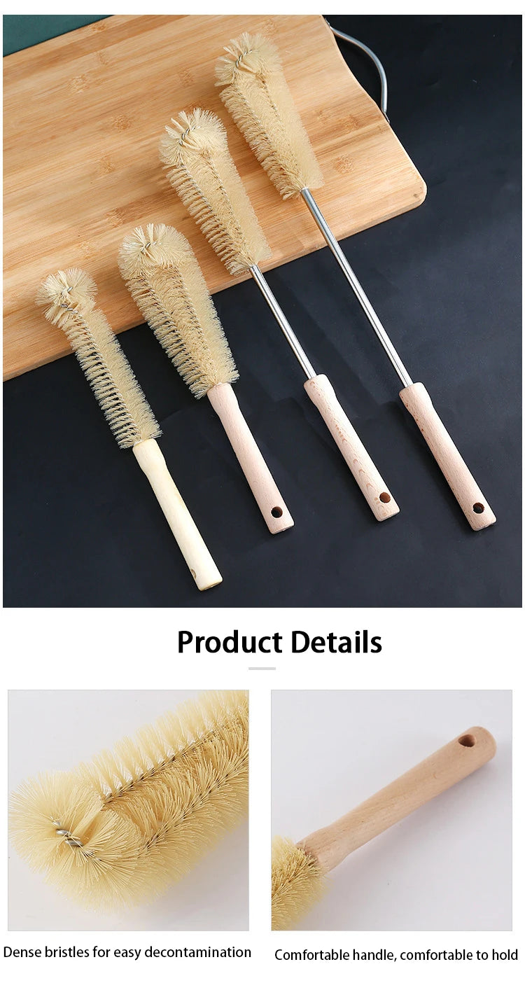 Wooden Long-Handle Bottle Cleaning Brush