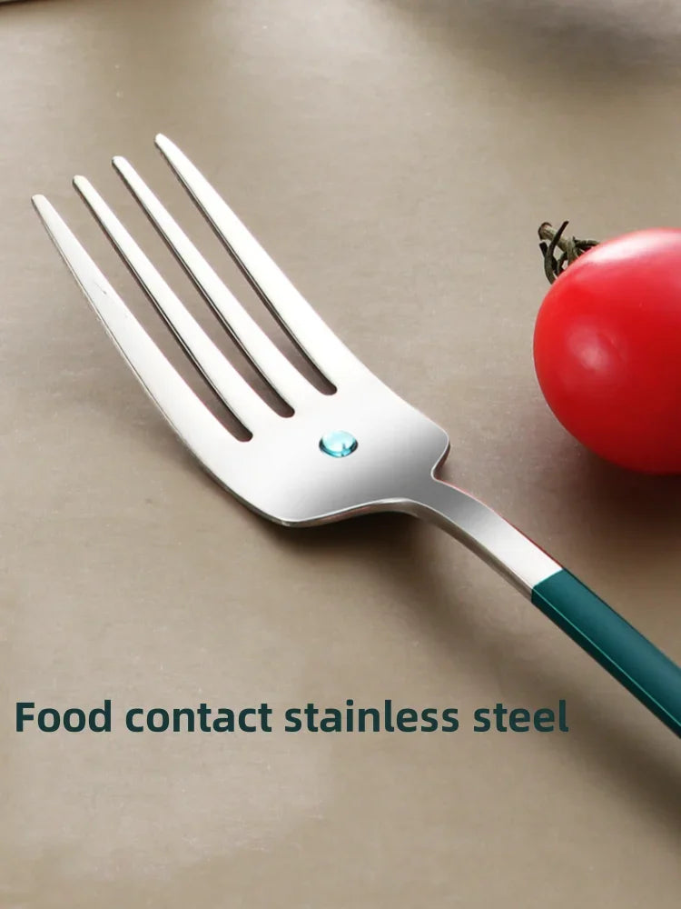 304 Stainless Steel 4-Piece Cutlery Set – Portable Knife, Fork, Spoon & Chopsticks