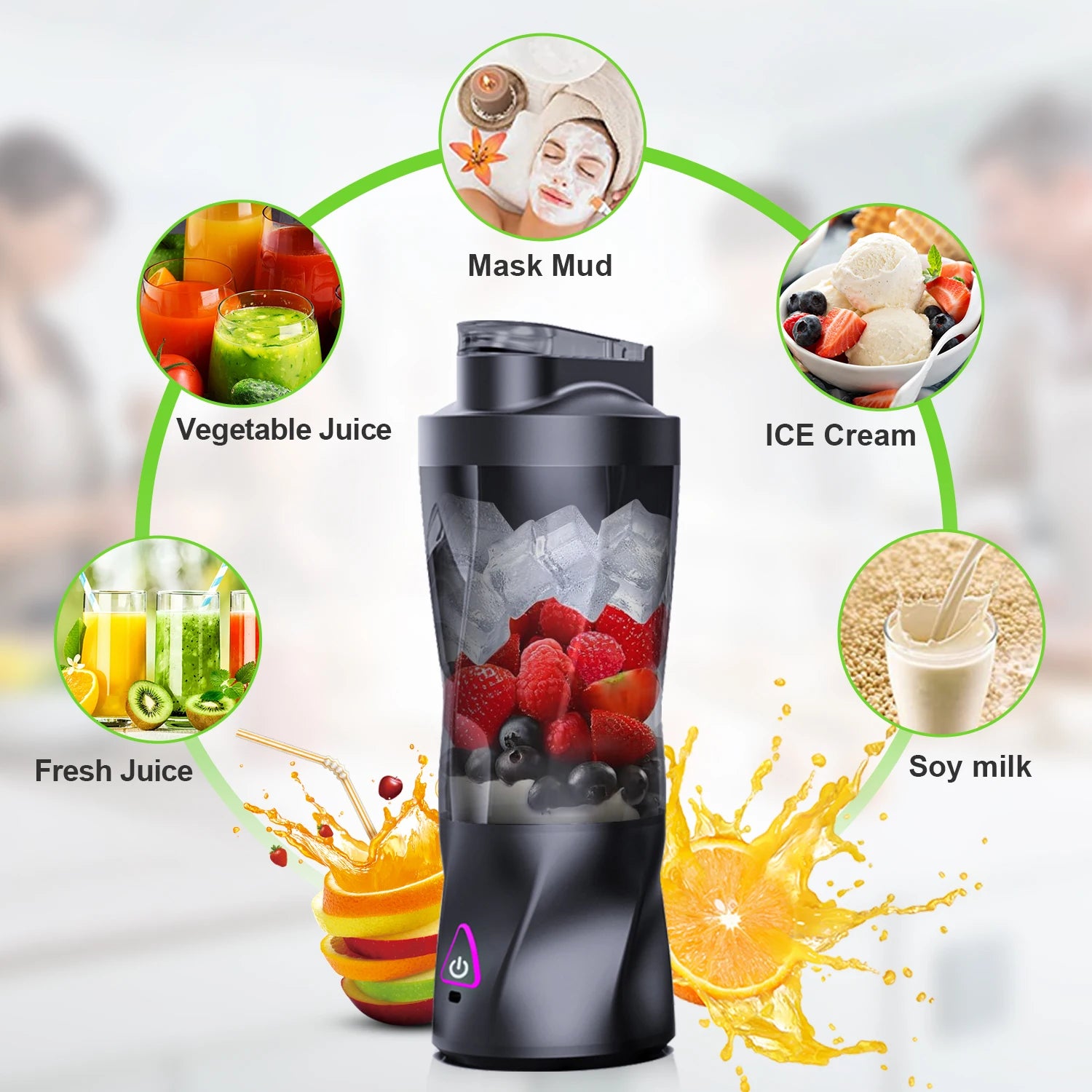 700ml Electric Portable Juicer – USB Rechargeable Smoothie Blender