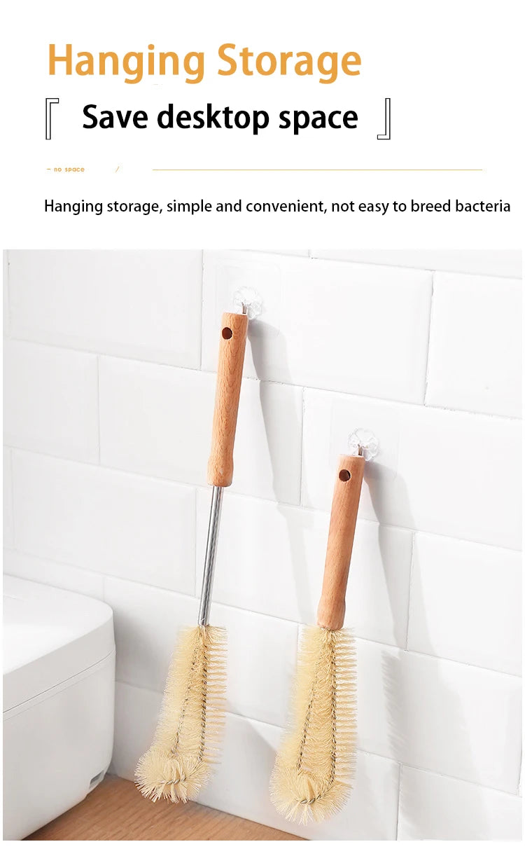 Wooden Long-Handle Bottle Cleaning Brush
