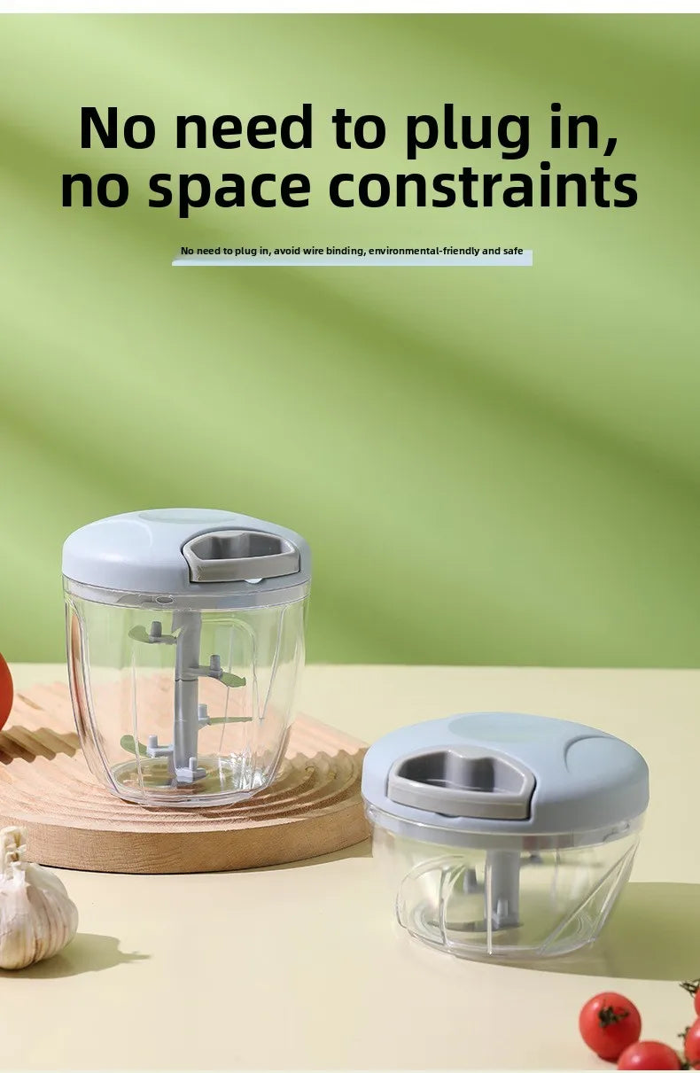 Manual Garlic Chopper & Vegetable Cutter – 900ML Food Processor