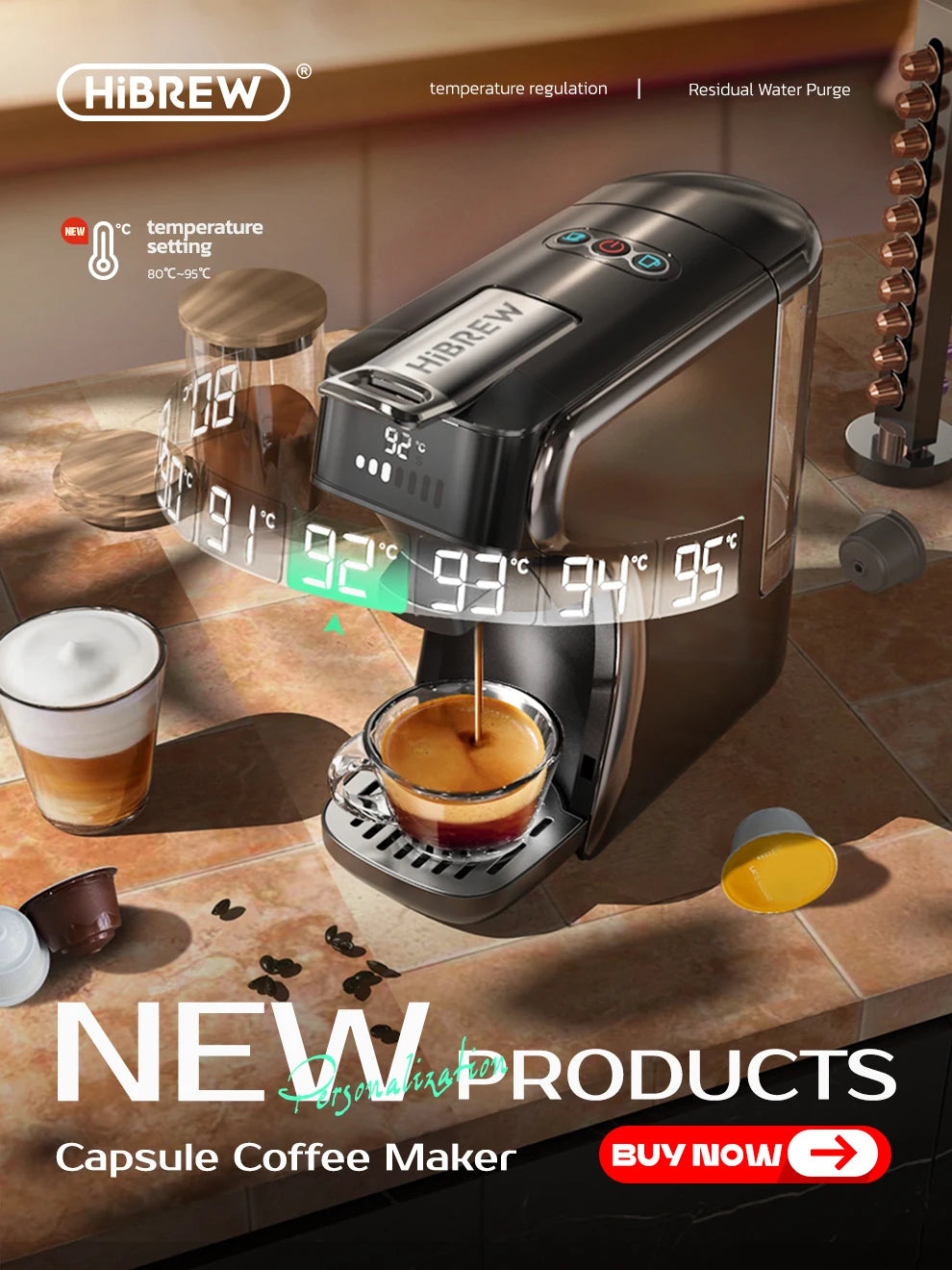 5-in-1 Capsule Coffee Machine – Hot & Cold Coffee, Cappuccino
