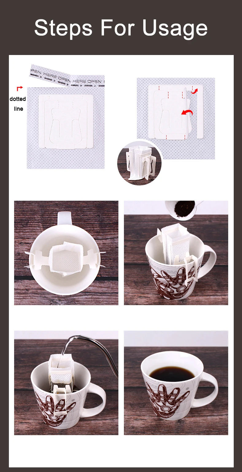 50-Pack Disposable Coffee Filter Bags