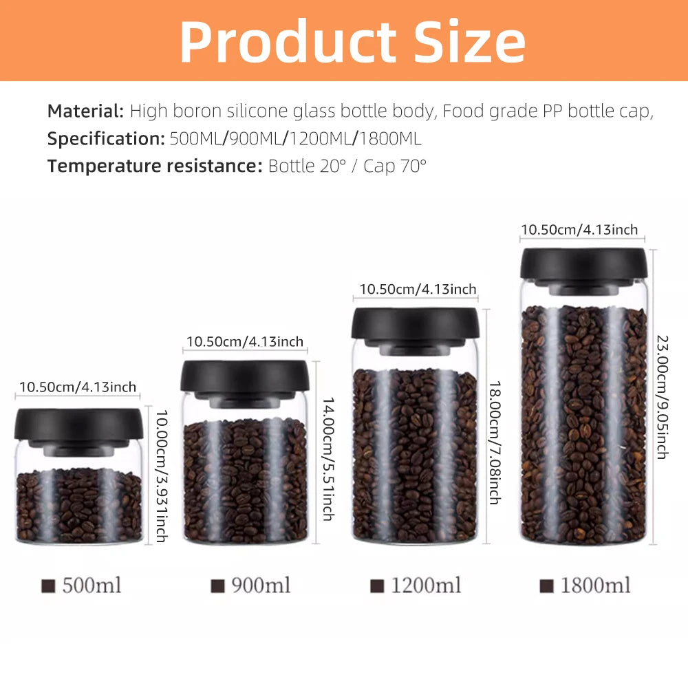 Vacuum Sealed Glass Jar – Coffee, Tea & Food Storage