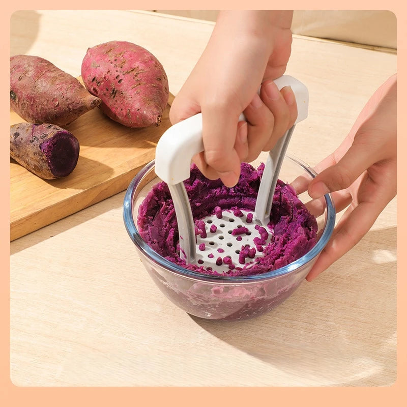 Manual Potato Masher & Ricer – Non-Slip Handle Kitchen Gadget