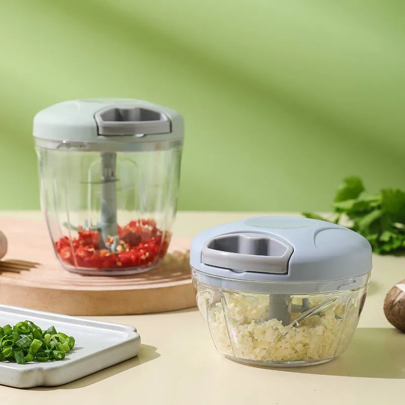 Manual Garlic Chopper & Vegetable Cutter – 900ML Food Processor