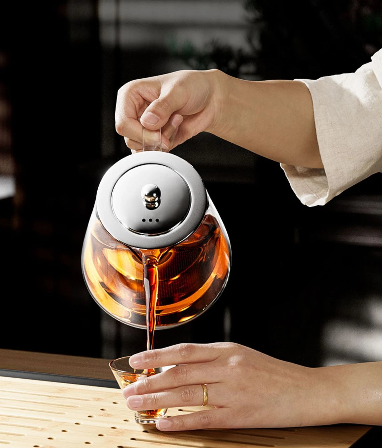 Heat-Resistant Glass Teapot – Stainless Steel Infuser for Tea