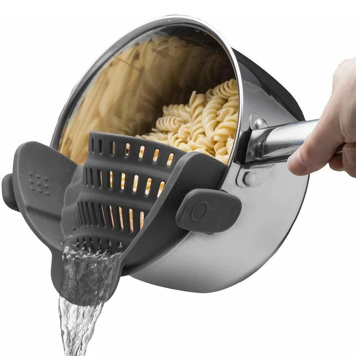 Silicone Clip-On Kitchen Strainer – Pots, Pans & Colanders
