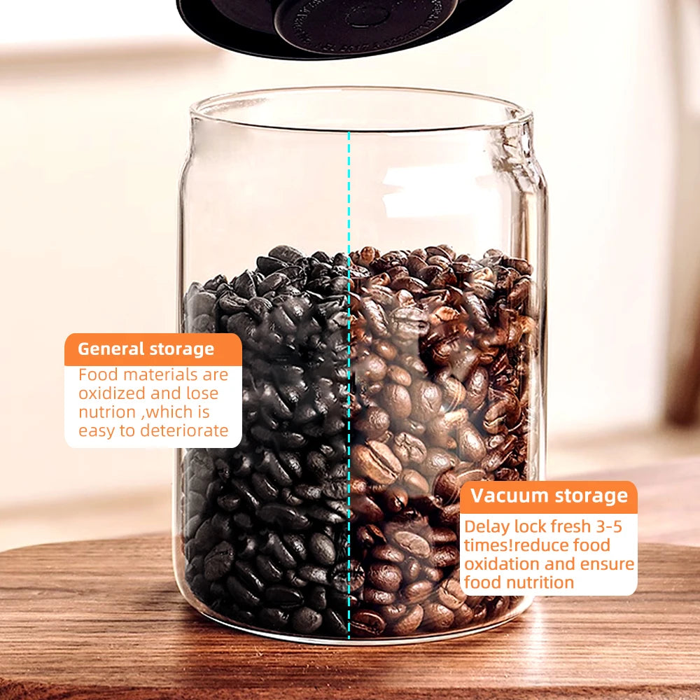 Vacuum Sealed Glass Jar – Coffee, Tea & Food Storage