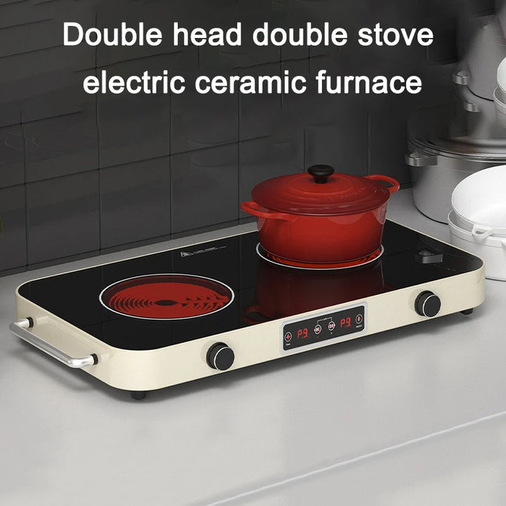 Double Electric Ceramic Cooktop – 2200W Induction & Infrared Stove